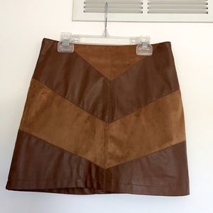 NWOT Forever 21 Brown Suede Mini Skirt